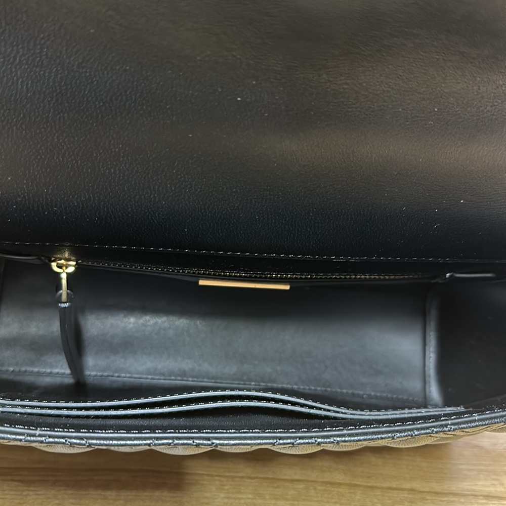 -NEW VERSION Tory Burch Black Leather Fleming Convertible Bag $598 - Picture 9 of 10